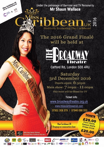 This Saturday Studio 101 are proud to be supporting Miss Caribbean UK 2016 and will be photographing the event, taking place at The Broadway Theatre, Catford Rd, London SE6 4RU.